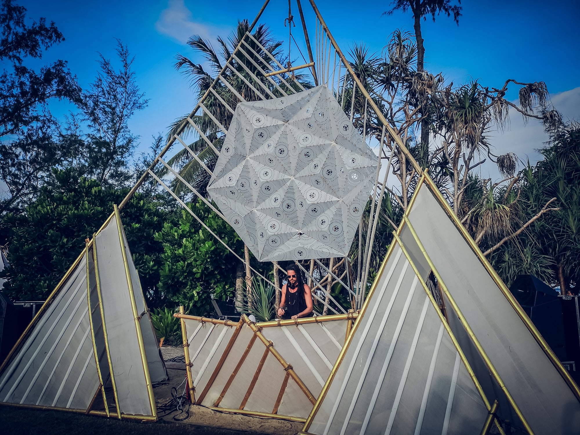 DJ Barak spinning in a set designed by GingerWork for Colours of Love