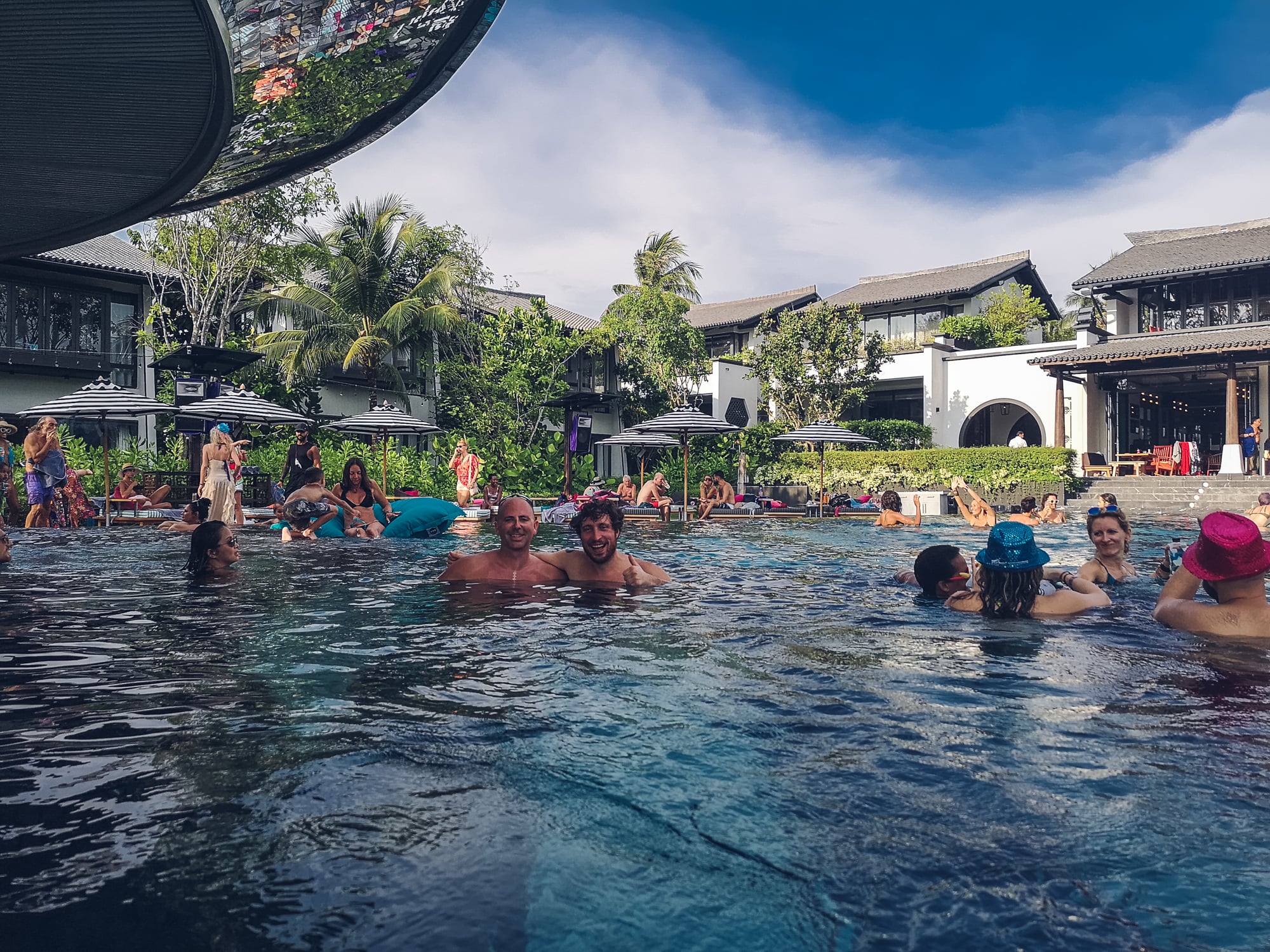 Pool area at Baba Beach Club with house and techno soundsystem