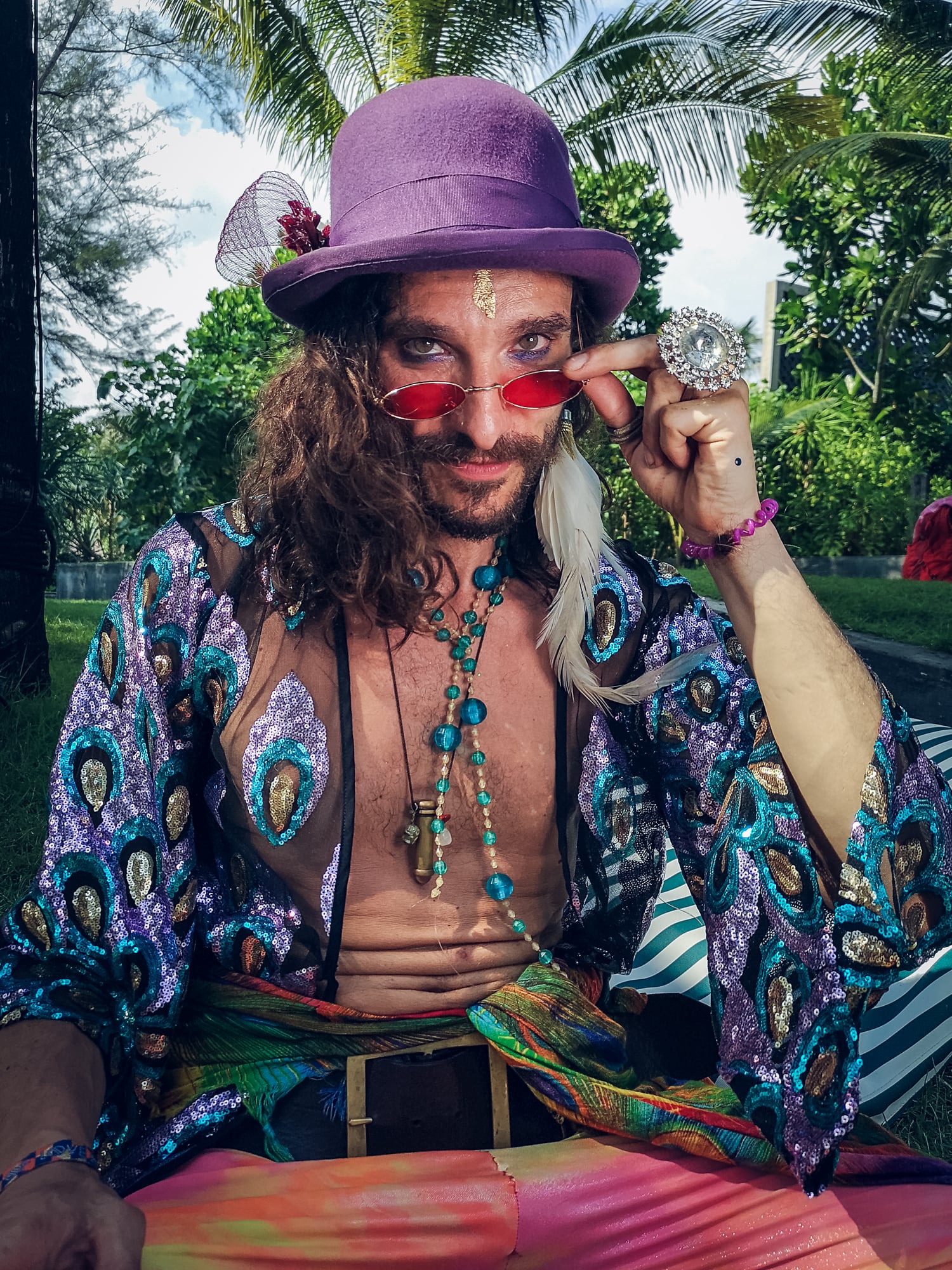 Pirate Ben in sequin kimono at Colours of Love