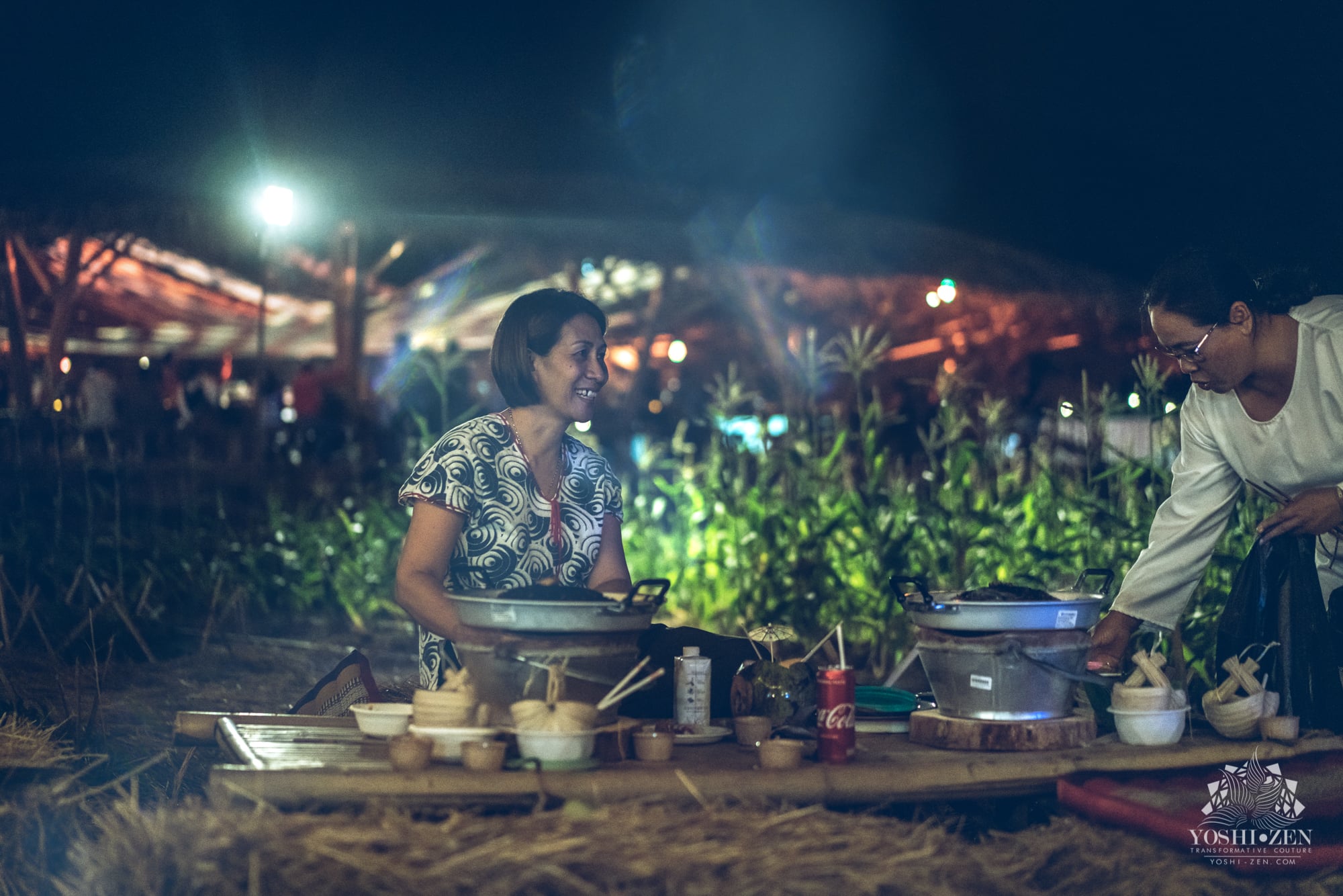Thai food stall with fresh ingredients at Wonderfruit