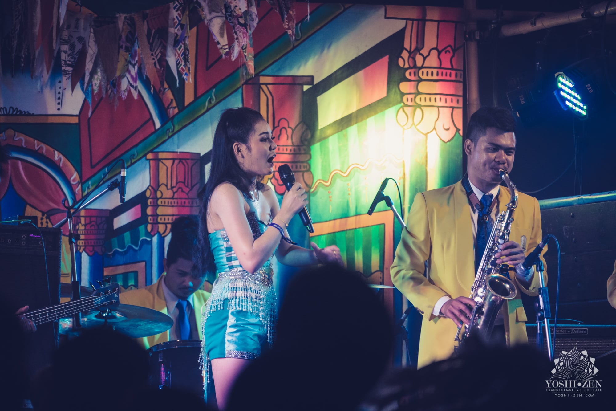 Performers entertaining the crowd at Wonderfruit