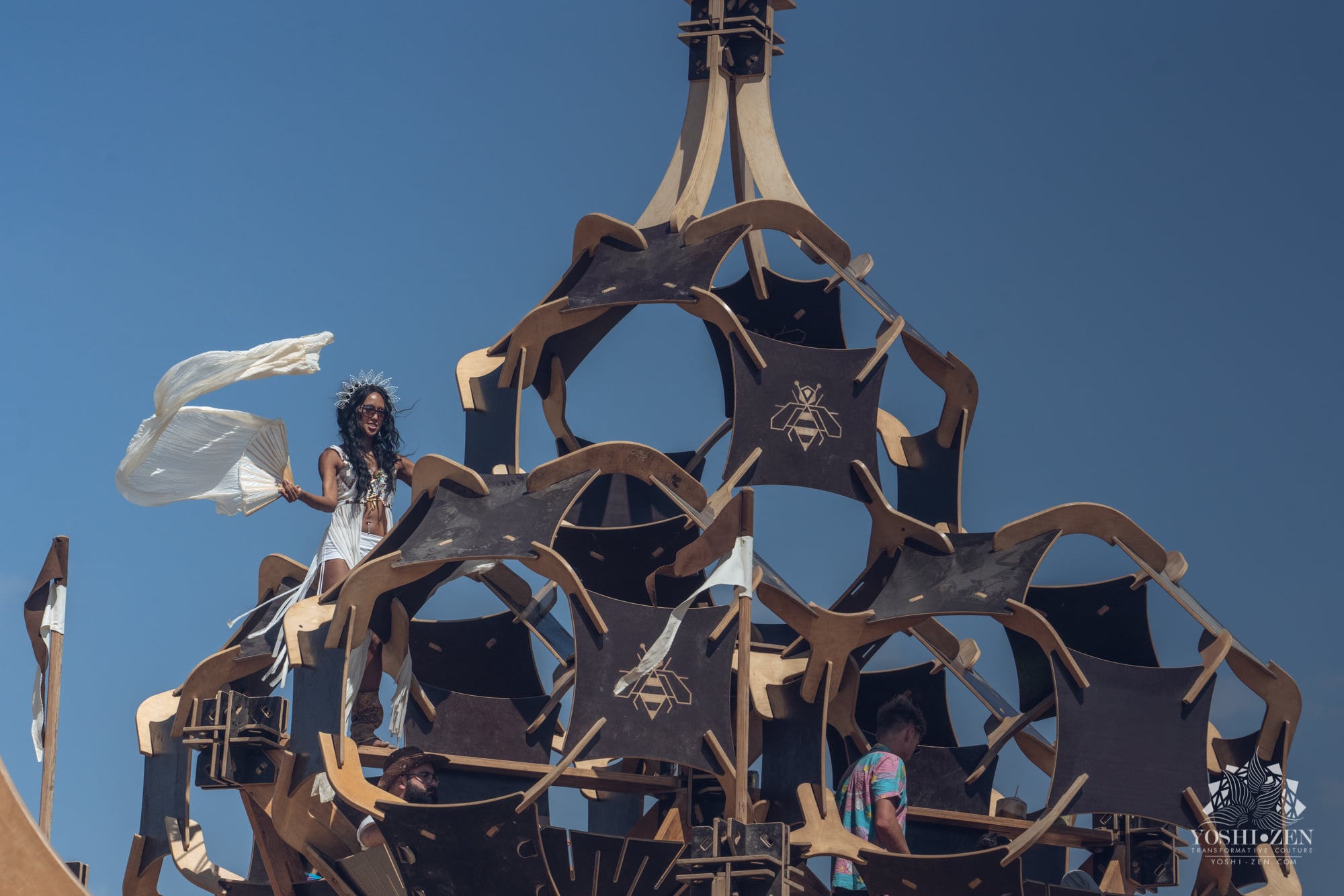 Wonderfruit stage design with atmospheric lighting