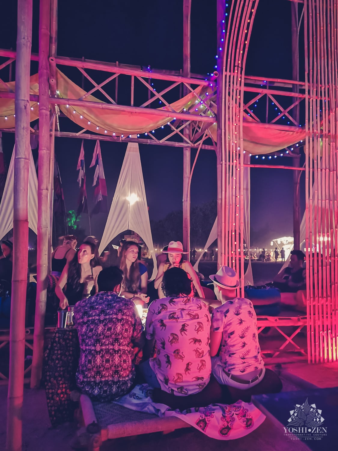 Diners enjoying Indian cuisine at Bombay Blues lounge