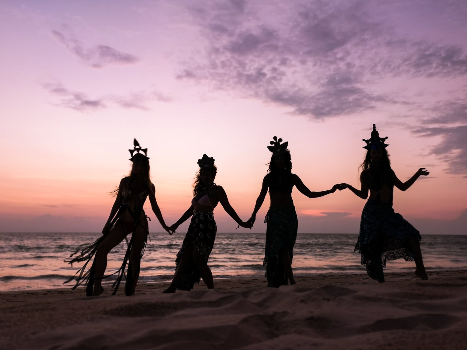 Goddesses at sunset