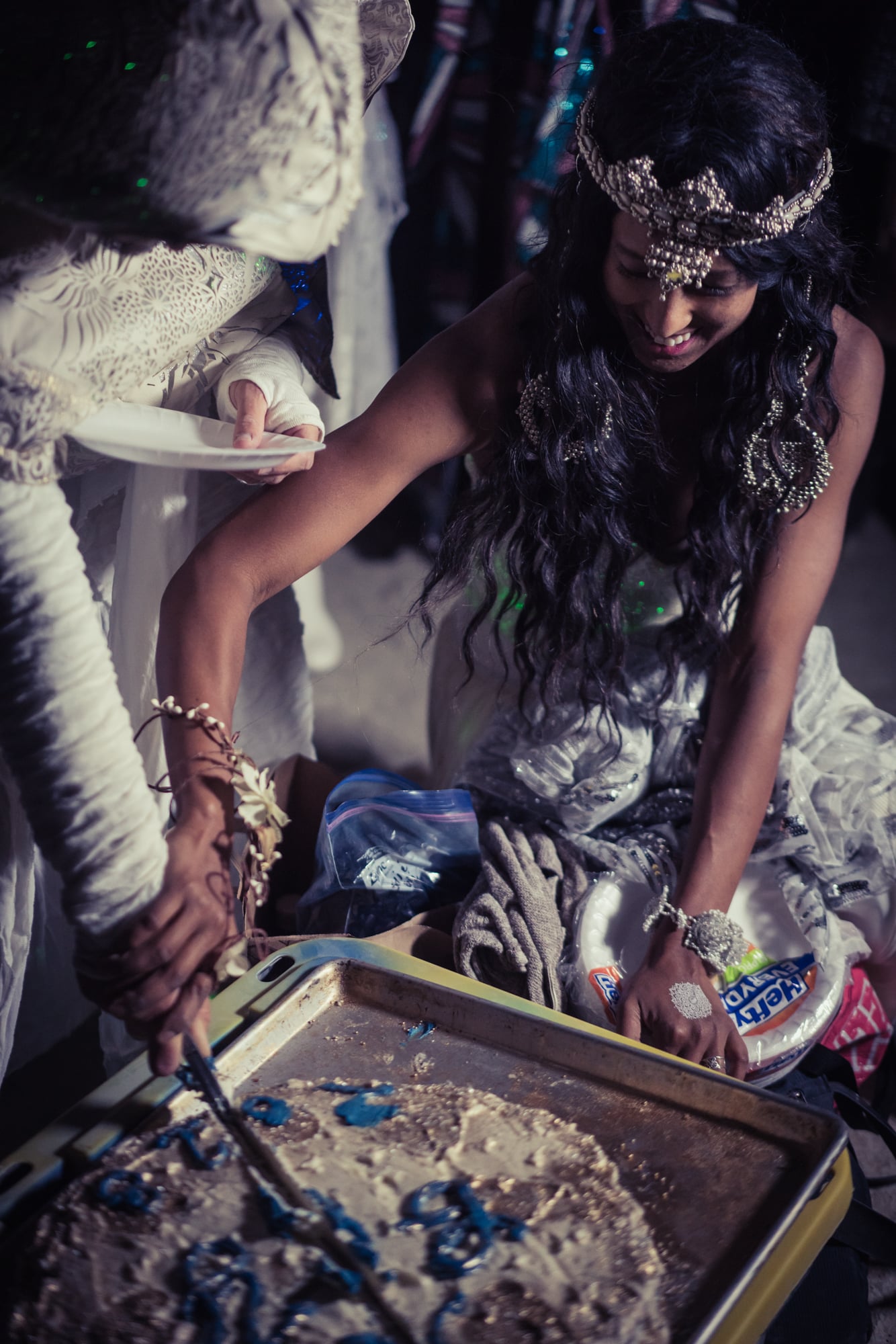 Wedding cake cutting at Black Rock City